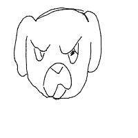 grumpy dog drawing by peter in Artbitrator