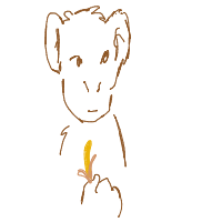 monkey with banana drawing by pixie in Artbitrator