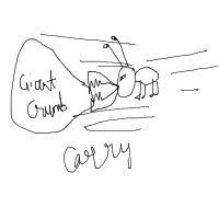 ant carrying giant crumb drawing by probished in Artbitrator