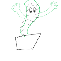 dancing cactus drawing by 22bai70893 in Artbitrator