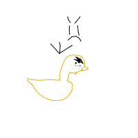 angry duck drawing by ferret in Artbitrator
