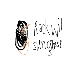 rock with sunglasses drawing by ayazz in Artbitrator