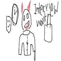 ghost at job interview drawing by ayazz in Artbitrator