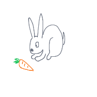 rabbit eating carrot drawing by hyahoo in Artbitrator