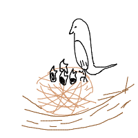bird building nest drawing by hyahoo in Artbitrator