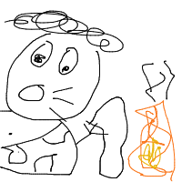 caveman discovering fire drawing by lewis10 in Artbitrator