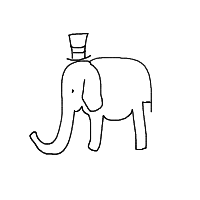 elephant with a hat drawing by hyahoo in Artbitrator