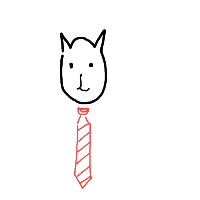 cat with tie drawing by hyahoo in Artbitrator