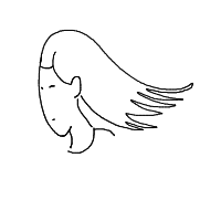 dramatic hair flip drawing by hyahoo in Artbitrator