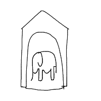 elephant in room drawing by hyahoo in Artbitrator