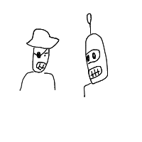pirate vs robot drawing by hyahoo in Artbitrator