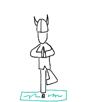viking at yoga class drawing by hyahoo in Artbitrator