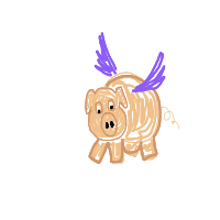 when pigs fly drawing by hyahoo in Artbitrator
