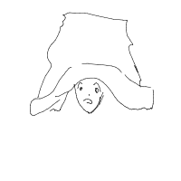 hiding under blanket drawing by lumenivialivia in Artbitrator
