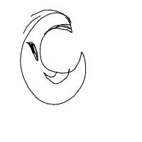 moon smiling drawing by fins in Artbitrator
