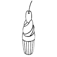 cupcake with cherry drawing by ozo7 in Artbitrator
