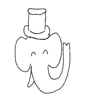 elephant with a hat drawing by peter in Artbitrator