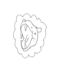 lion roaring drawing by peter in Artbitrator