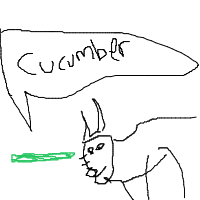 cat vs cucumber drawing by kez191919 in Artbitrator