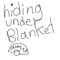 hiding under blanket drawing by cftheee1222 in Artbitrator