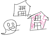 ghost haunting wrong house drawing by minimin in Artbitrator