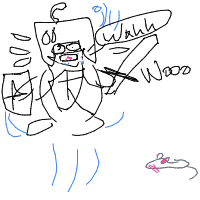 knight afraid of mouse drawing by minimin in Artbitrator
