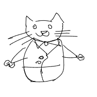 cat wearing suit drawing by minimin in Artbitrator