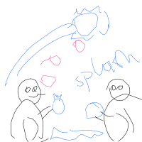 water balloon battle drawing by minimin in Artbitrator