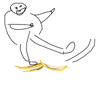 slip on banana peel drawing by minimin in Artbitrator