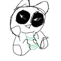 panda eating bamboo drawing by nightingale in Artbitrator