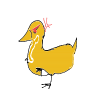 angry duck drawing by xertjam in Artbitrator