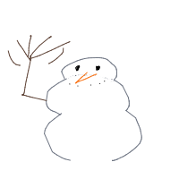 waving snowman drawing by minimin in Artbitrator