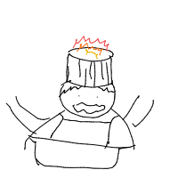 chef on fire drawing by minimin in Artbitrator