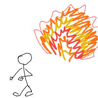 walking away from explosion drawing by minimin in Artbitrator
