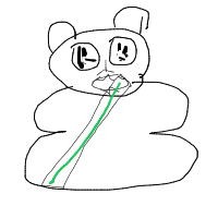 panda eating bamboo drawing by thambaan in Artbitrator