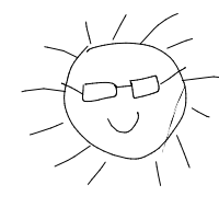 sun wearing sunglasses drawing by honeybunny in Artbitrator