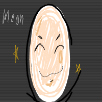 moon smiling drawing by ynkii3 in Artbitrator