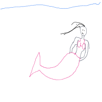 mermaid at aquarium drawing by revoo11 in Artbitrator
