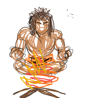 caveman discovering fire drawing by toicin677 in Artbitrator