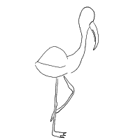 flamingo standing on one leg drawing by aphrodite707 in Artbitrator