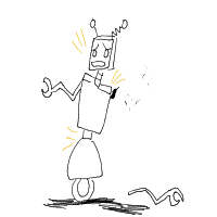 robot having existential crisis drawing by aphrodite707 in Artbitrator