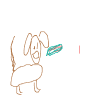 dog catching frisbee drawing by hendersond in Artbitrator