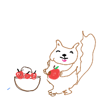 squirrel stealing food drawing by eekler in Artbitrator