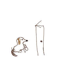 dog waiting at door drawing by eekler in Artbitrator