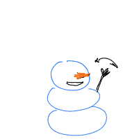waving snowman drawing by eekler in Artbitrator