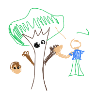tree giving high five drawing by eekler in Artbitrator