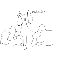 pegasus in clouds drawing by viviolet in Artbitrator