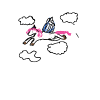 pegasus in clouds drawing by Valeriia in Artbitrator