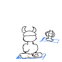 viking at yoga class drawing by eekler in Artbitrator