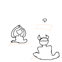 viking at yoga class drawing by eekler in Artbitrator